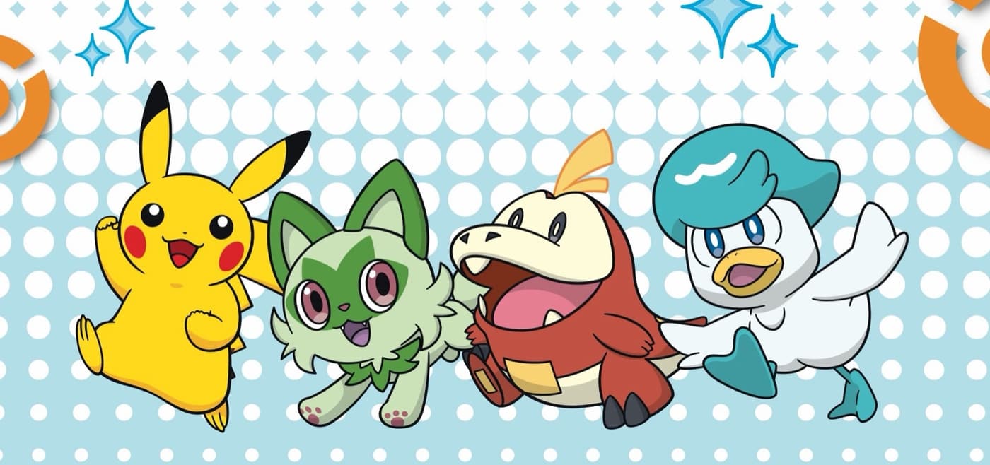 Pokémon — Pikachu with Sprigatito, Fuecoco and Quaxly
